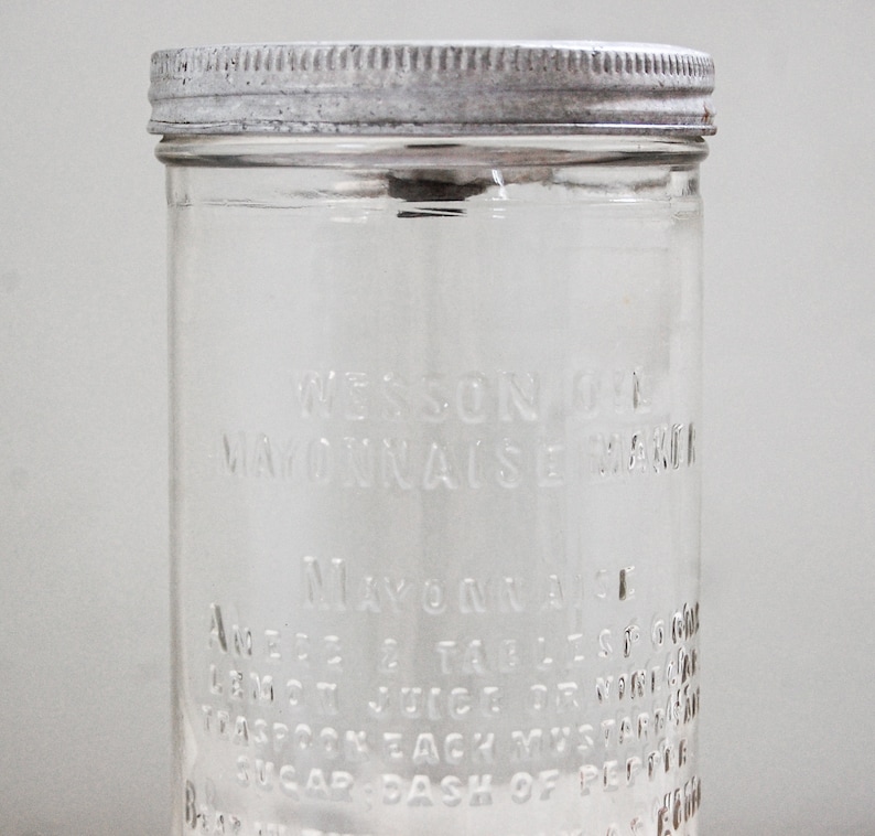 Vintage Mayonnaise Jar Pantry Storage Kitchen Storage Etsy