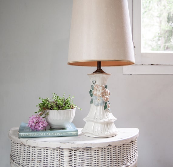 Romantic White Table Lamp Girls Bedroom Lamp Shabby Chic Decor