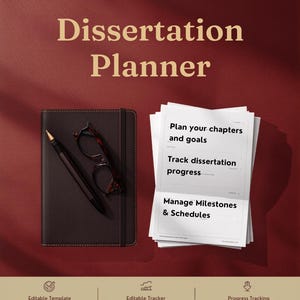 PhD Dissertation Planner | Thesis Project Planner | Dissertation Progress Tracker