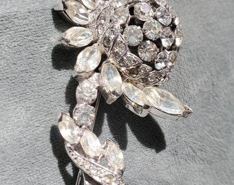 Beautiful3"EisenbergFlowerBrooch EisenbergClearCrystalBrooch