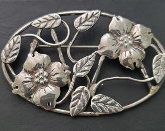 SterlingSilverDogwoodFlowerFloralPin FlowerBrooch FloralSilverPin