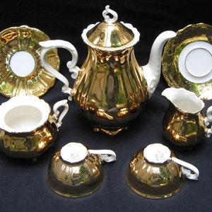 1840mayer Wiesau Demitasse Set Bavaria Gold and White Porcelain - Etsy