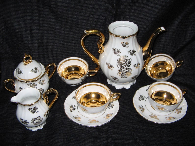 Demitasse Set Barvaria Porcelaine et 22kt Or image 2