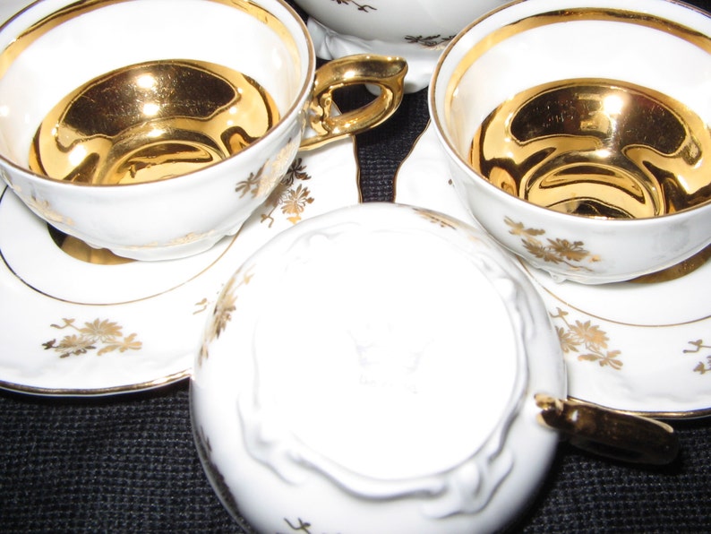 Demitasse Set Barvaria Porcelain and 22kt Gold image 3