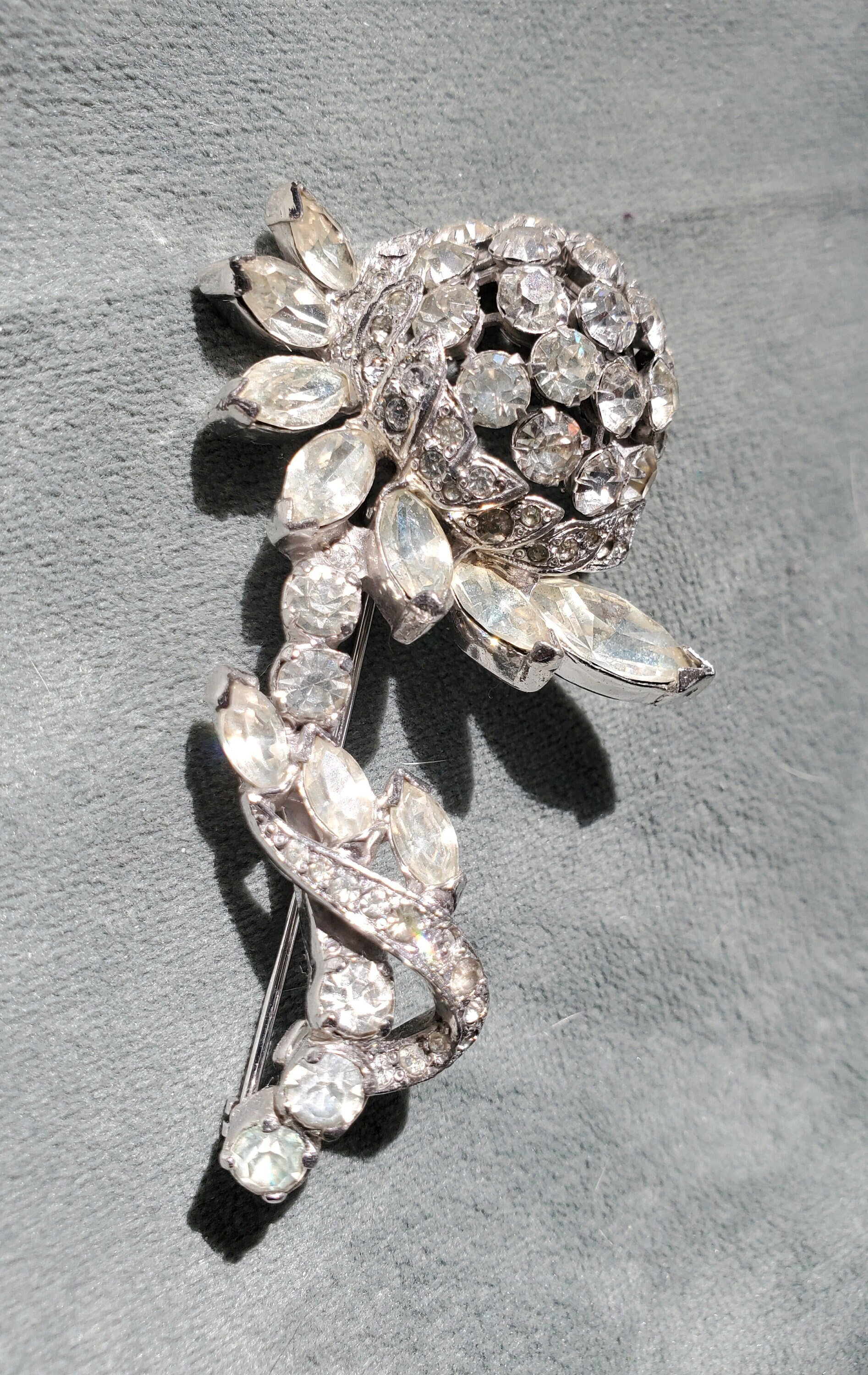 Vtg Rhinestone Clear Weiss Brooch Pin P388 | eBay