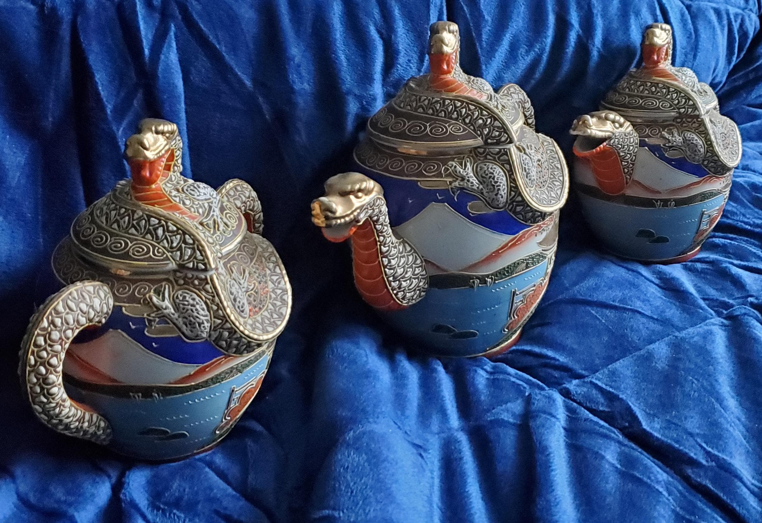 大清　ドラゴン装飾 ボウル Large Japanese Red Dragon Bowl - Etsy