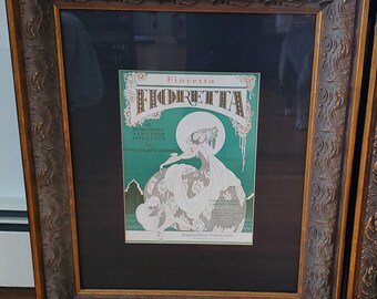 OrnatelyFramedMatted 1929FiorettaBroadway SheetMusic