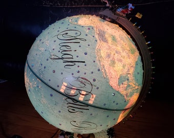 NoëlPère NoëlIlluminéGlobe VintageIlluminéGlobe TraîneauClochesAnneauMonde