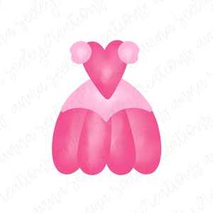 Peut inclure: Une robe rose en forme de c&oelig;ur avec une jupe &agrave; volants. La robe est un mod&egrave;le simple avec un corsage en forme de c&oelig;ur et une jupe ample.