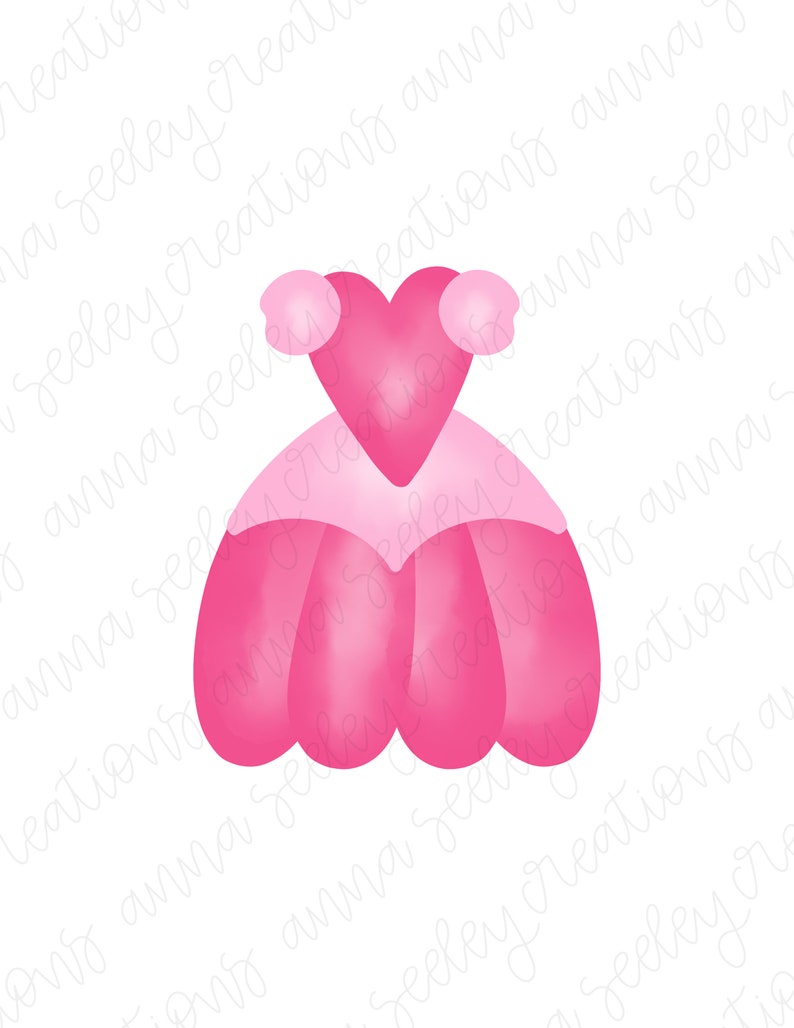 Peut inclure: Une robe rose en forme de c&oelig;ur avec une jupe &agrave; volants. La robe est un mod&egrave;le simple avec un corsage en forme de c&oelig;ur et une jupe ample.