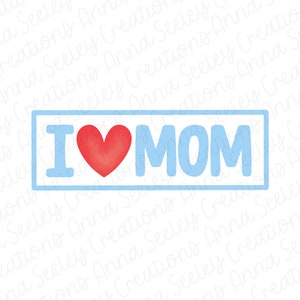 Aquarela Azul Dia das Mães Eu Amo a Mãe Coração Falso Smocking Placa Bordado PNG Design para Sublimação - Colorido Primavera Verão