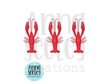Aquarel Langoesten / Crawdad Trio PNG Design