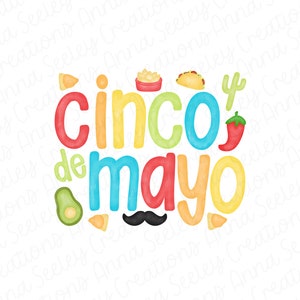 Aquarelle Cinco de Mayo Fiesta Taco PNG Clipart Design pour Heat Transfer Heat Press Sublimation Kids Shirt Chips Tacos Mexican Food