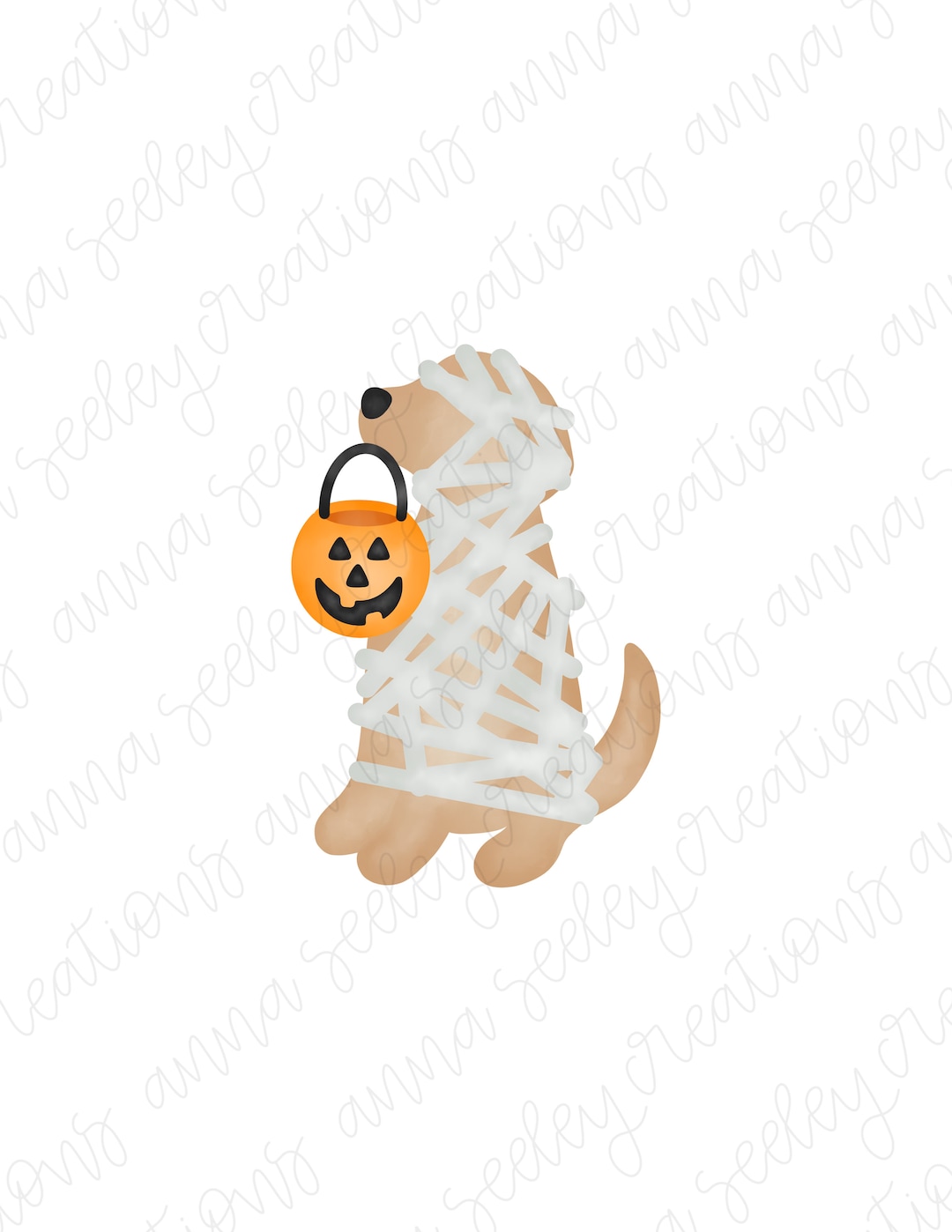 Halloween Yellow Lab With Jack-o-lantern Candy Bucket - Golden ...