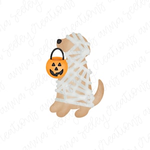 Halloween Yellow Lab with Jack-O-Lantern Candy Bucket - Golden Retriever Labrador Labradoodle Pumpkin Basket Sublimation PNG Clipart