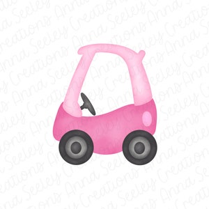 Acquerello Kids Coupe Car PNG - Rosa caldo scuro e rosa cipria chiaro