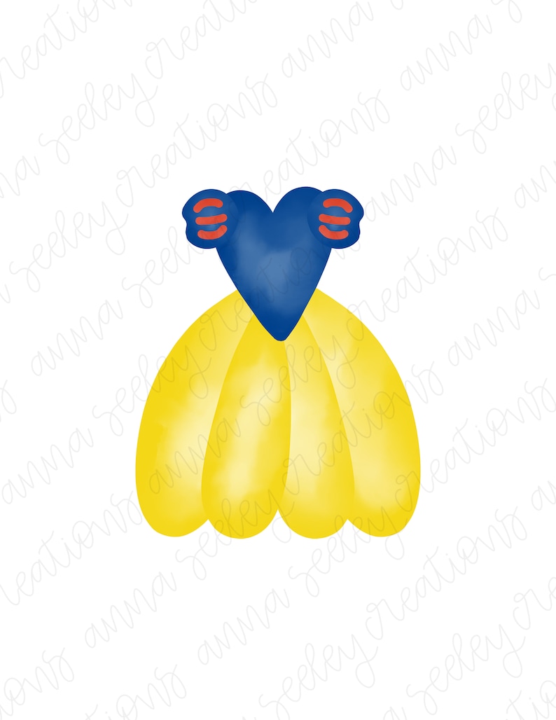 Peut inclure: Une robe jaune avec un corsage en forme de c&oelig;ur bleu et des manches rouges. La robe a un effet aquarelle.