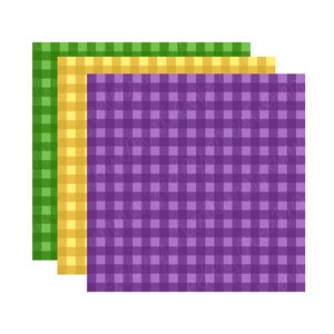 Ensemble de 3 Mardi Gras Fat Tuesday Gingham Digital Scrapbook Paper Background PNG