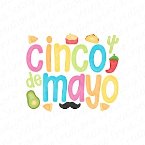 Aquarelle Cinco de Mayo Fiesta Taco PNG Clipart Design pour Heat Transfer Heat Press Sublimation Kids Shirt Chips Tacos Mexican Food