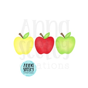 Aquarela Maçãs PNG - De Volta às Aulas