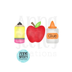 Back to School  Watercolor PNG Set 1