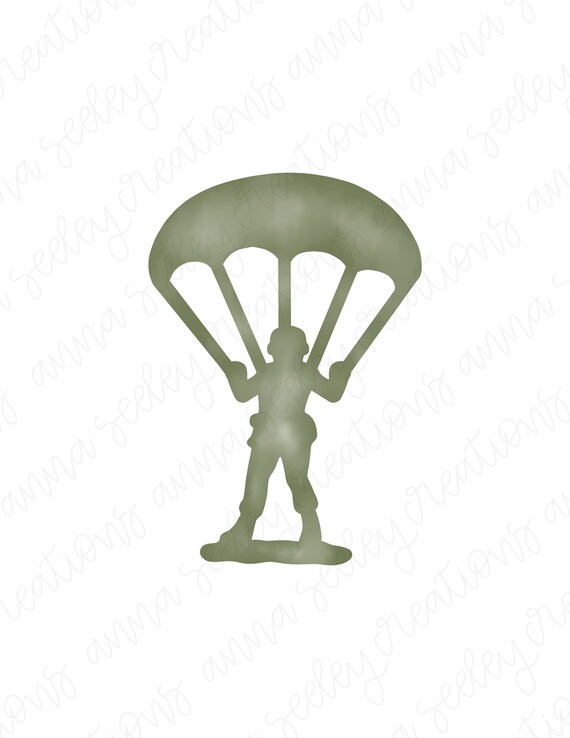 Paratrooper Parachute Army Toy Man Sublimation Heat Transfer Etsy