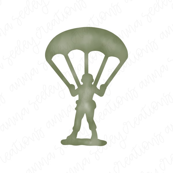 Paratrooper Parachute Army Toy Man Sublimation Heat Transfer Clipart PNG Design Military Navy Marine Air Force Coast Guard Space Tank Gun