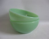 Fire King Jadite Soup Bowls, 5 quot Jadeite Chili Bowl, Small Mixing Nesting Bowl, Restaurant Ware, Cereal Dish, Green Milk Glass