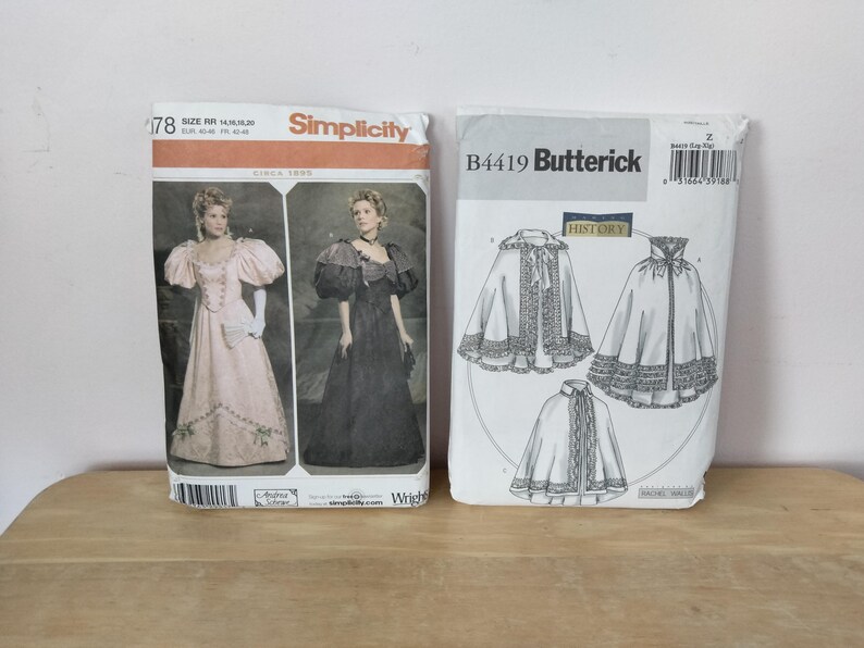 Victorian Era Dress Cloak Patterns, Simplicity 4078 Size RR 14-20 ...