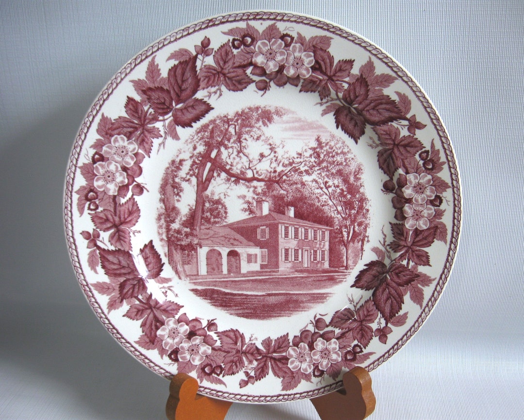 Wedgwood Etruria Plate, Vintage Narragansett Historical Society Museum House Templeton MA