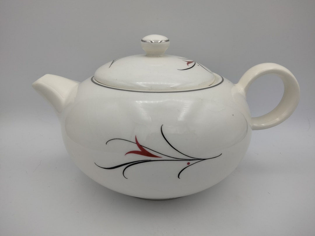 Salem China Simplicity Pink Teapot Vintage Serenade Platinum Etsy