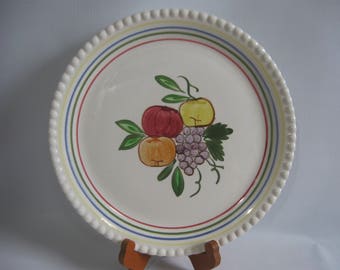 Blue Ridge Fairmede Platter, Vintage 11.5" Fruits Charger, Candlewick Shape Plate Southern Potteries, American Dinnerware, Country Farmhouse