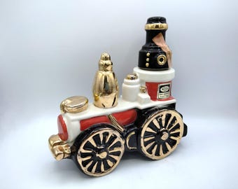 Train Decanter Ezra Brooks, Vintage Heritage China 1971 Whiskey Bottle, Figural Liquor Breweriana, Locomotive Engine, Man Cave Decor