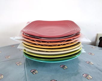 Fiesta Square 10" Dinner Plate COLOR CHOICE! Homer Laughlin Fiestaware Poppy Sunflower Marigold