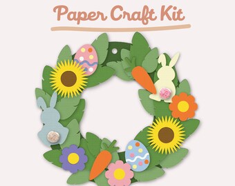 Easy Easter Wreath Paper Craft Kit for kids and parties Cricut compatible