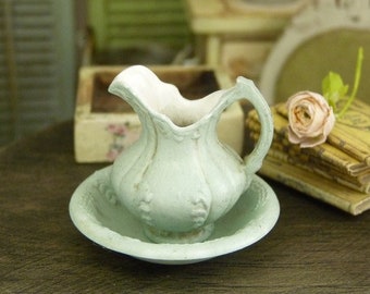 Maison de Poupées Blanc Floral Manteau horloge céramique échelle 1:12 miniature accessoire