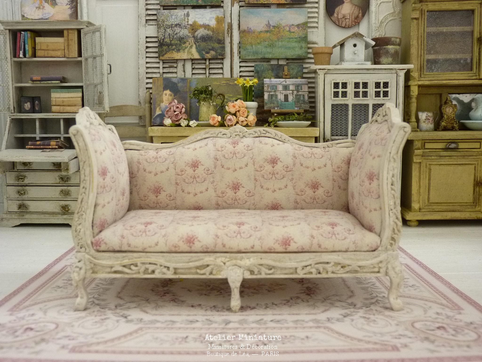 Dollhouse Miniatures Shabby Chic French Chair Miniature French - Main Image