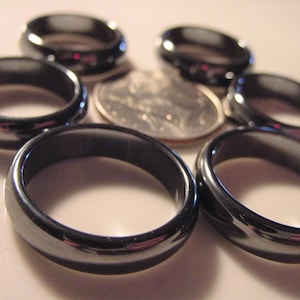 MAGNETIC HEMATITE -Rings 6mm  Stackable Rings, Grounding Stone , Gift Idea
