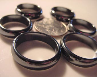 MAGNETIC HEMATITE -Rings 6mm  Stackable Rings, Grounding Stone , Gift Idea