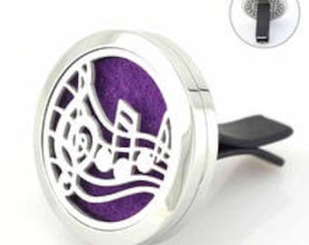 Car Diffusers Aromatherapy Diffuser, Tree of Life, Musical Notes, HAMSA HAND, OM, Essential Oils, Pads included! Stainless Steel