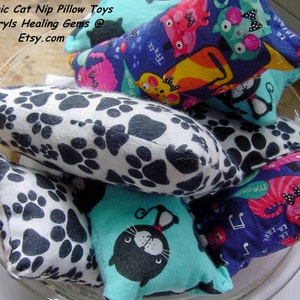 Catnip Pillow Toys 2 Large, Huggers and Squares, Cat Nip Toys, Your Cats will LOVE these, handmade, image 1
