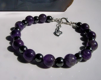 SALE! SALE!! Amethyst Anti Stress, Semi Precious Stones for Calming and Stress Relief, Hematite for Grounding