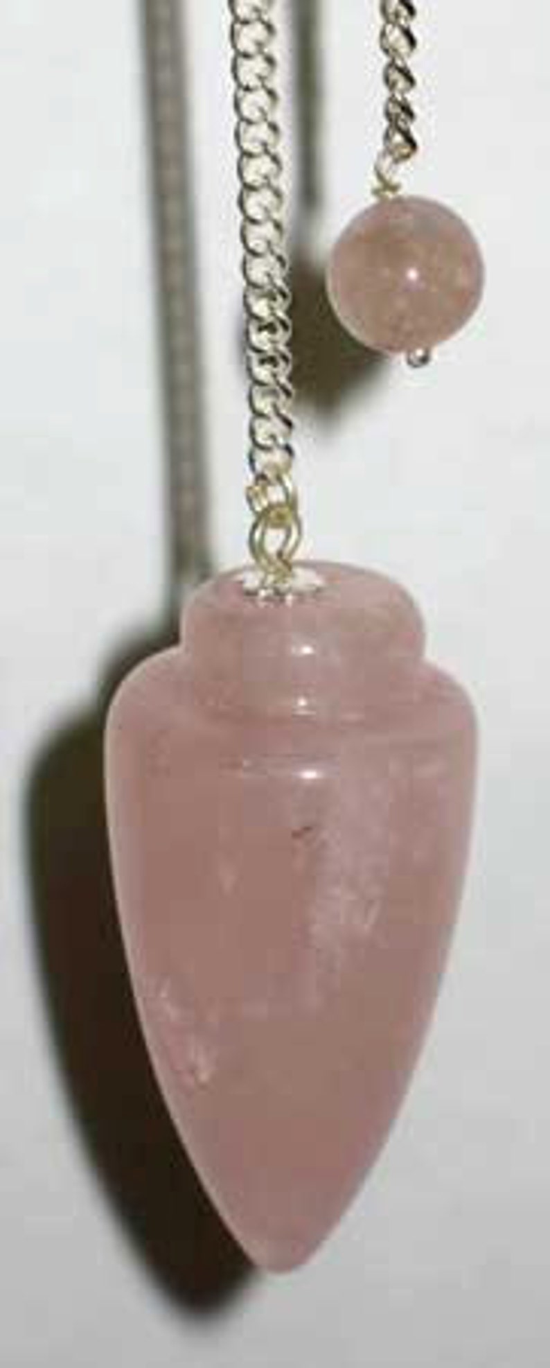 Gemstone Pedulum, Crystal Pendulum, Rose Quartz, or Clear Crystal Quartz Gemstone Pendulum. image 2