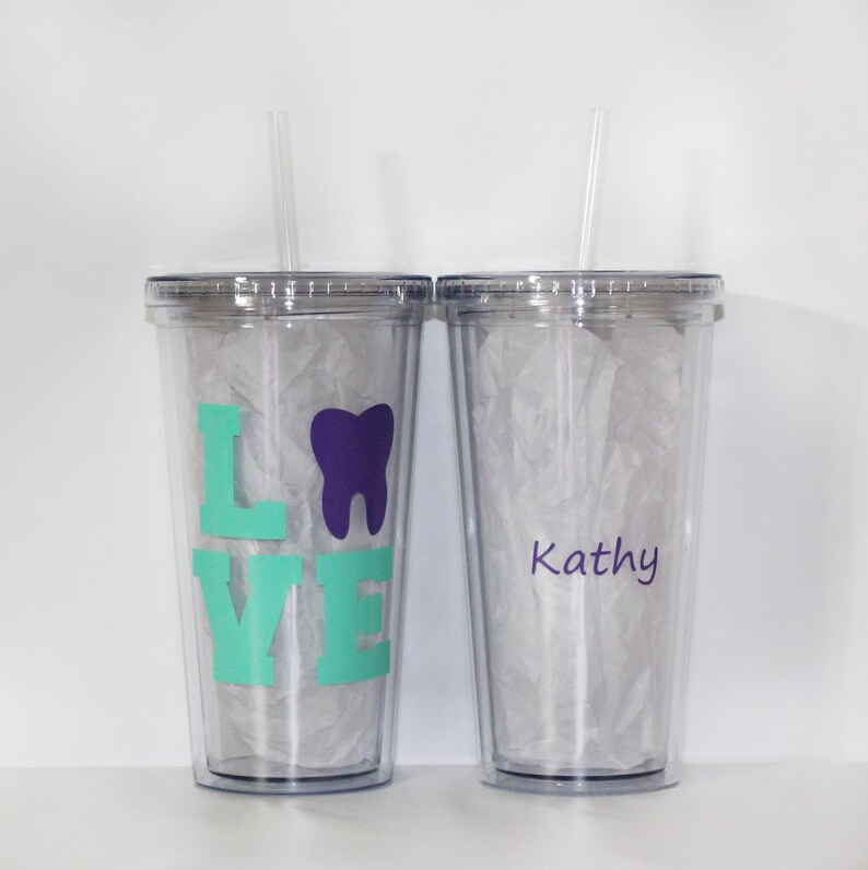 Personalized Dentist or Dental Hygienist Tumbler Travel Etsy