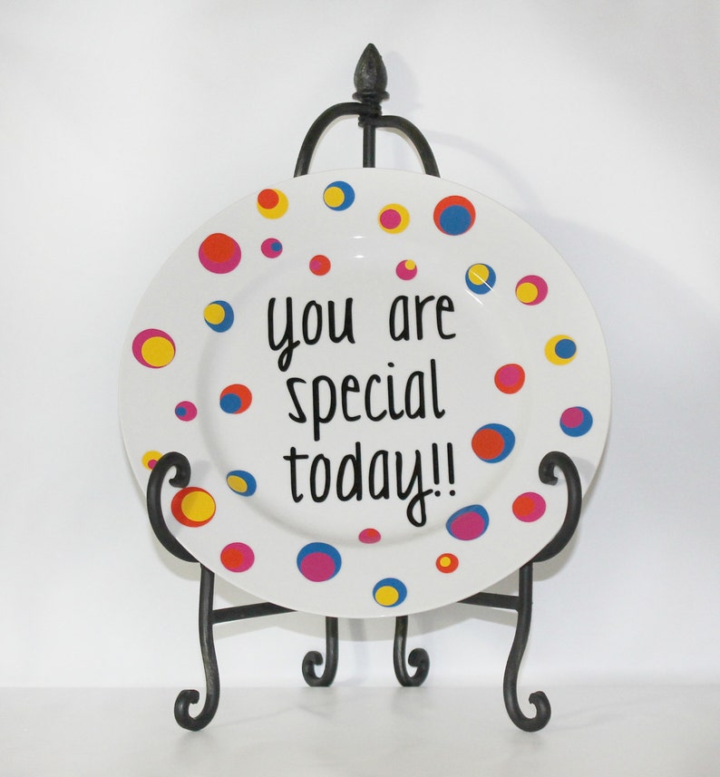 White Dinner Plate Porcelain Custom You are Special Today Vinyl Gift Engagement Wedding Personalized Anniversary