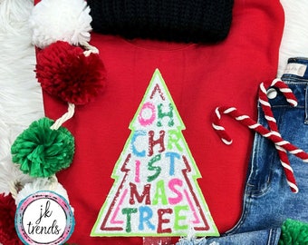 Oh Christmas Tree Sequin Sweatshirt Adult