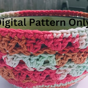 Bowl Cozy Crochet Pattern PDF Download, primrose stitch, instant download