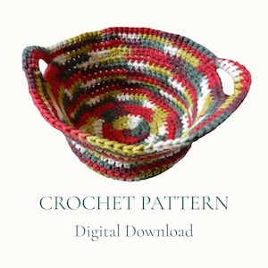 Bol au crochet confortable avec motif de poignées, PDF avec photos, support pour soupe, décoration de cuisine en coton