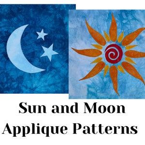 Moon and Sun PDF Pattern for Applique