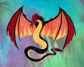 Dragon Quilt Applique PDF Pattern - Sinister Serpent